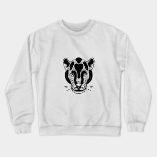 Black Leopard blackwork flash design Crewneck Sweatshirt